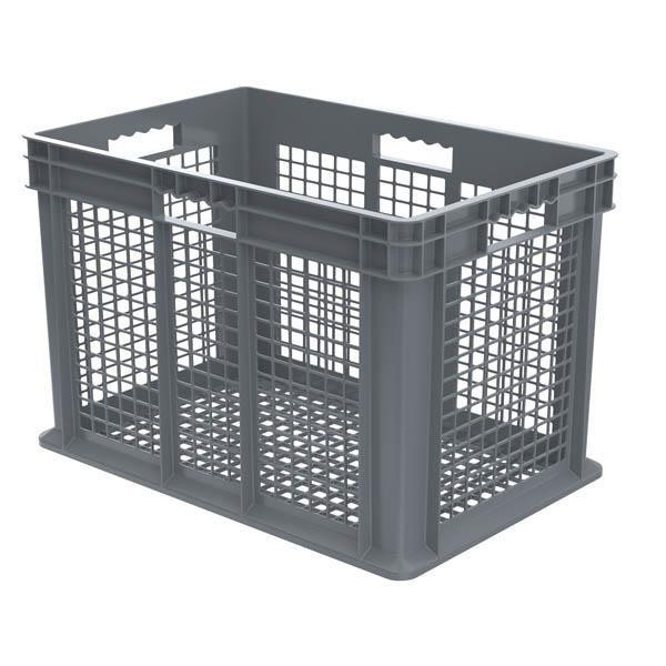 Akro-Mils Straight Wall Container Mesh Sides & Base Gray Akro Mils