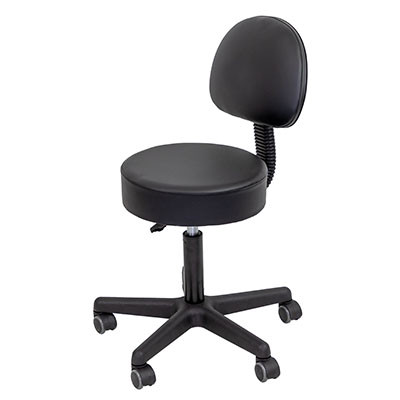 CanDo CanDo Pneumatic Stool with Back, Black