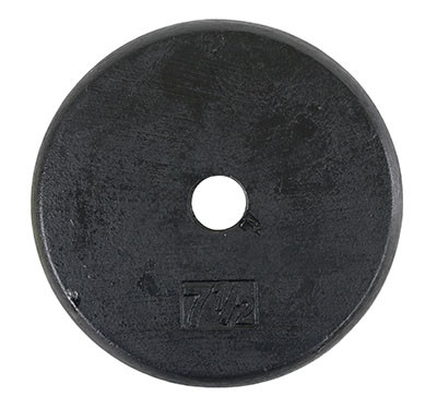 CanDo Iron Disc Weight Plate, 7.5 lbs., 1" diameter hole