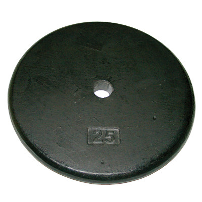CanDo Iron Disc Weight Plate, 25 lbs., 1" diameter hole