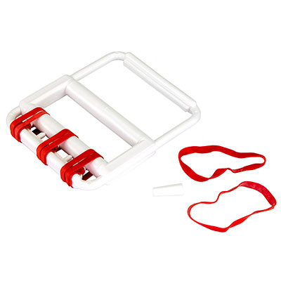 CanDo CanDo rubber-band hand exerciser, with 5 red bands