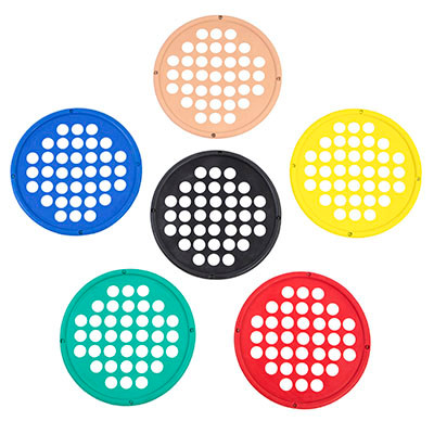 CanDo CanDo Hand Exercise Web - Low Powder - 7" Diameter - 6-piece set (tan, yellow, red, green, blue, black)