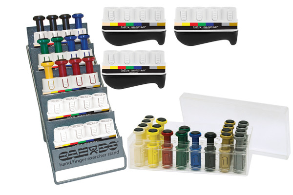 CanDo Digi-Flex Multi Clinic Pack, 8 Frames, 2 Four-Base Racks, 32 Buttons (4 each: Tan through Gold)