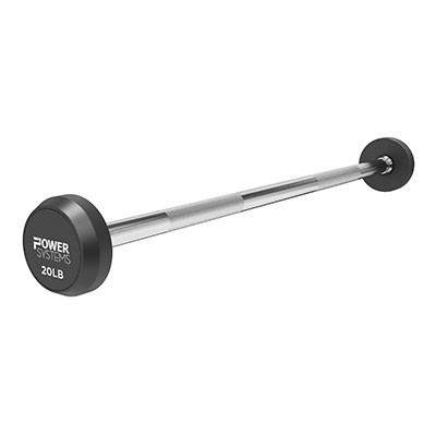 Power Systems Power Systems, Straight Handle Pro Style Rubber Fixed Barbell, 20 lb.