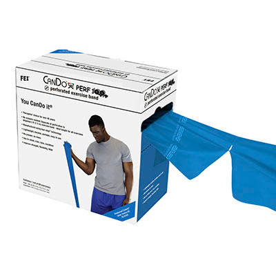 CanDo CanDo Low Powder Exercise Band - 100 yard Perf 100 roll - Blue - heavy