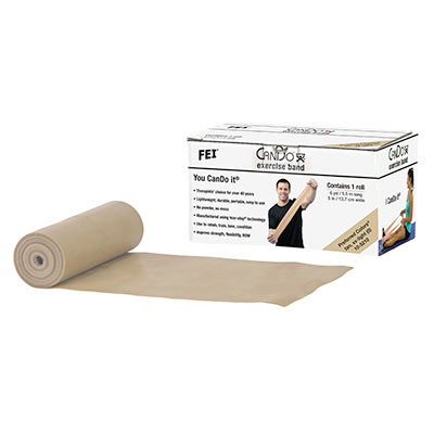 CanDo CanDo Low Powder Exercise Band - 6 yard roll - Tan - xx-light