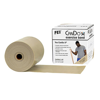 CanDo CanDo Low Powder Exercise Band - 25 yard roll - Tan - xx-light