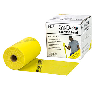 CanDo CanDo Low Powder Exercise Band - 25 yard roll - Yellow - x-light