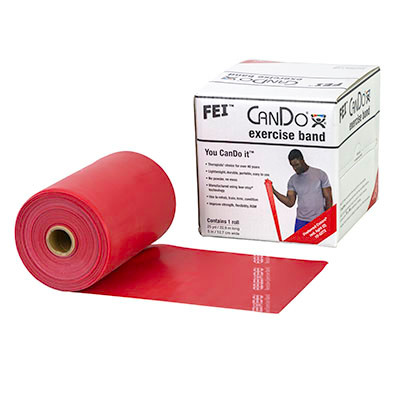 CanDo CanDo Low Powder Exercise Band - 25 yard roll - Red - light