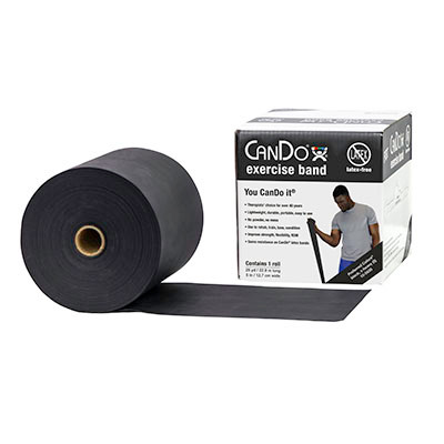 CanDo CanDo Latex Free Exercise Band - 25 yard roll - Black - x-heavy
