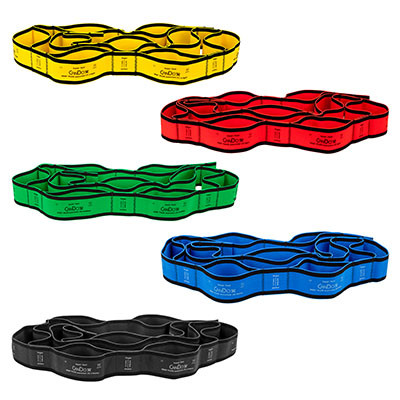 CanDo CanDo Multi-Grip Exerciser Plus, 6 Foot Exerciser, 9 Loops, Set of 5 (1 ea: Yellow - Black)