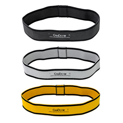 CanDo CanDo Fabric Loop Plus, 12" Long Single Loop Set of 3, Black, Silver, Gold