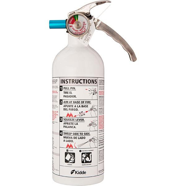 Kidde 2 lb BC Mariner 5 Extinguisher MAR5 w Metal Valve & Plastic Strap Bracket (Disposable)