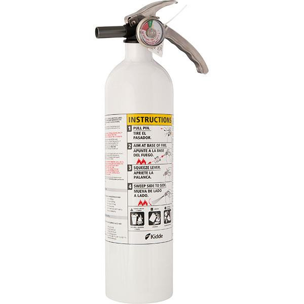 Kidde 2.5 lb ABC Mariner Extinguisher MAR110 w Metal Valve & Plastic Strap Bracket (Disposable)