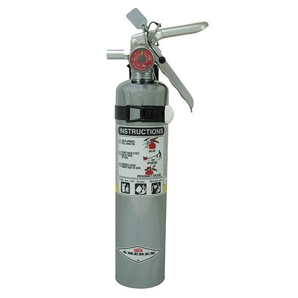 Amerex 2.5 lb ABC Chrome Fire Extinguisher w Vehicle Marine Bracket
