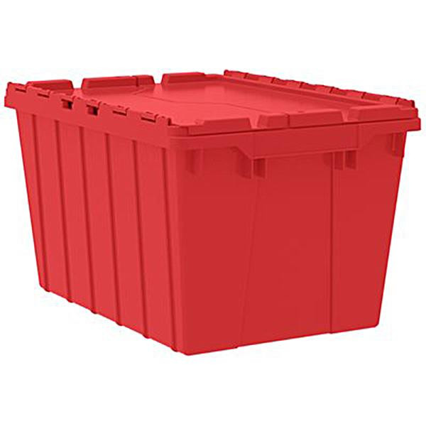 Akro-Mils Attached Lid Container 12 gal Red