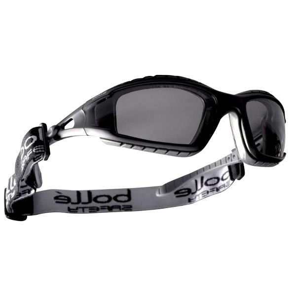 Bolle Safety Tracker Safety Glasses Platinum Lite Coating Smoke Lens - Black