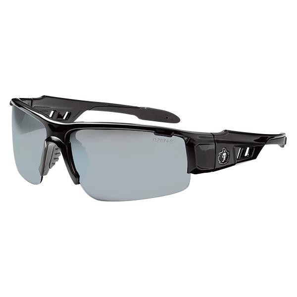 Ergodyne Skullerz Dagr Eyewear Black Frame Silver Mirror Lens