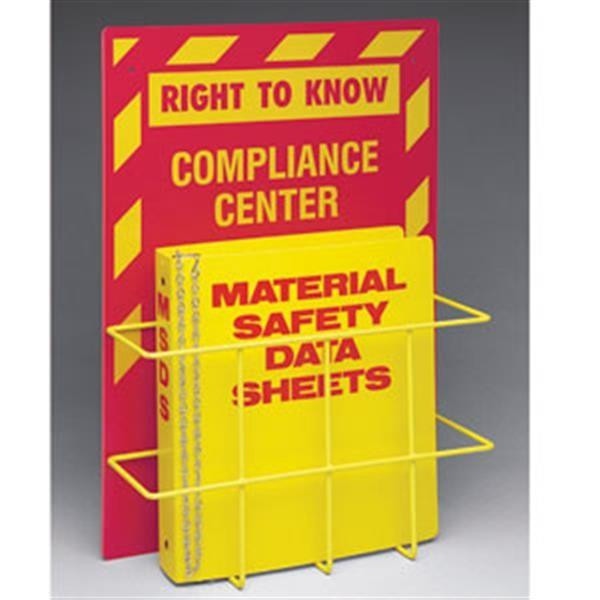 Brady Right to Know Compliance Center w MSDS Binder - Yellow