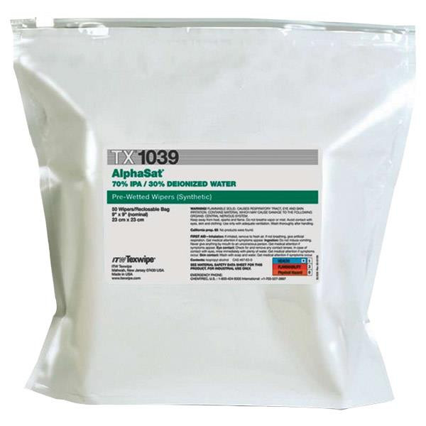 Texwipe AlphaWipe Cleanroom Polyester Wipers Pre-Wetted