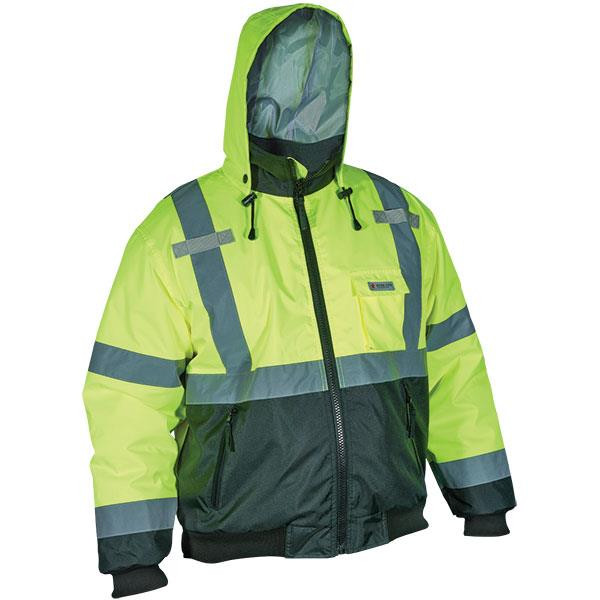 MCR Safety Luminator Class 3 Value Bomber Jacket 2X-Large Fluorescent Lime Black