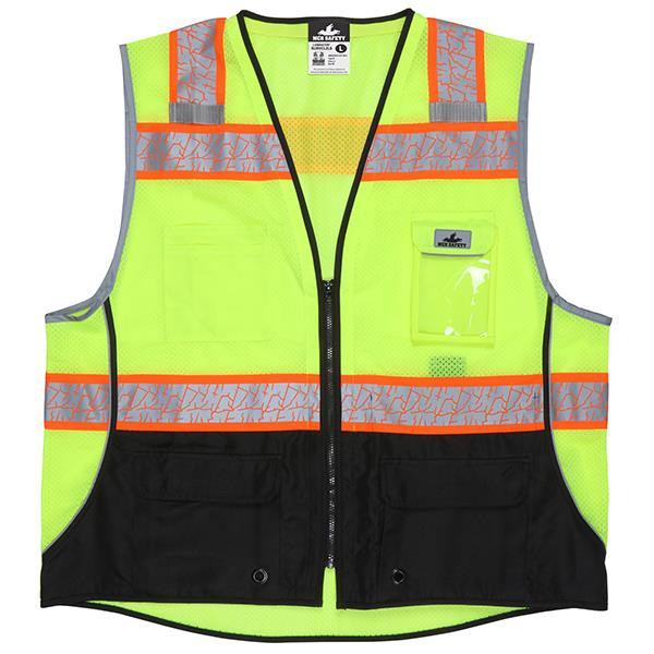MCR Safety ANSI Class 2 Mesh Fabric Safety Vest 3X-Large Hi-Vis Lime