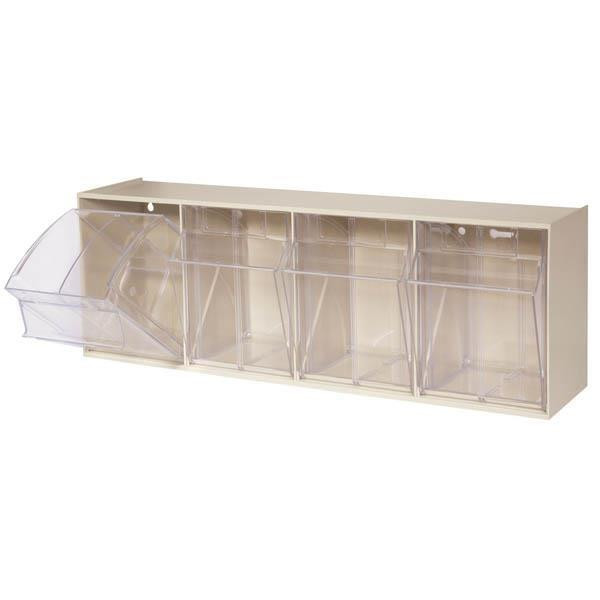 Akro-Mils Tiltview Bins Cabinet System 4 Bin - Clear