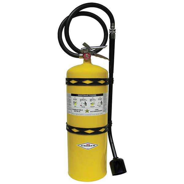 Amerex 30 lb Sodium Chloride Fire Extinguisher w Brass Valve & Wall Hook - Yellow