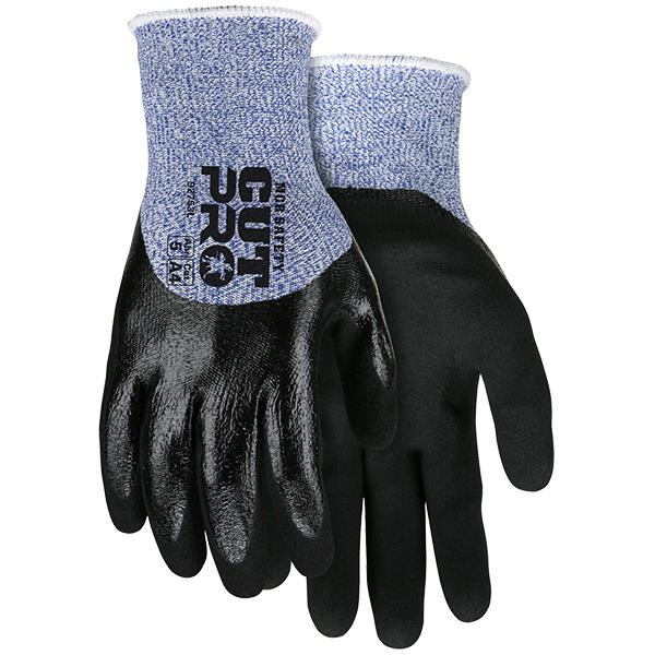 MCR Safety Cut Pro Nitrile Coated Gloves w HyperMax Shell Large Blue White Black
