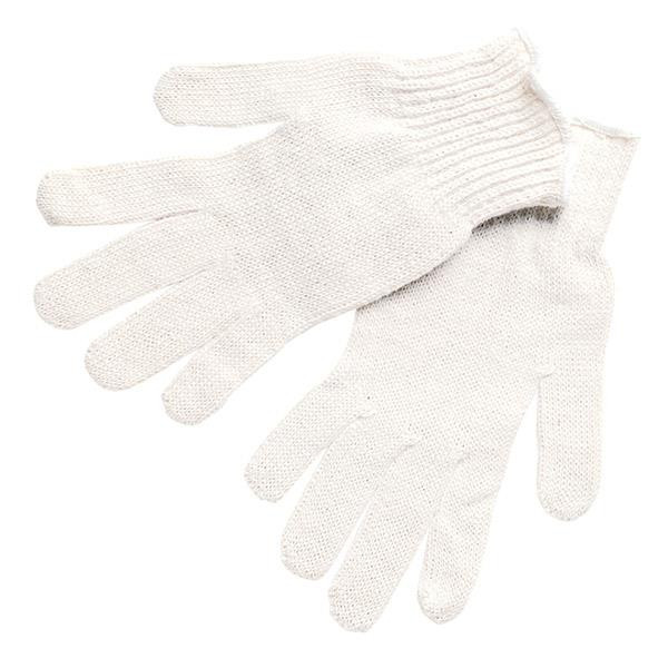 MCR Safety Regular Weight String Knit Gloves Hemmed Small White