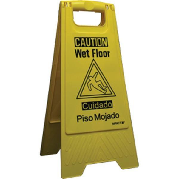 "Wet Floor" Sign Bilingual - Black