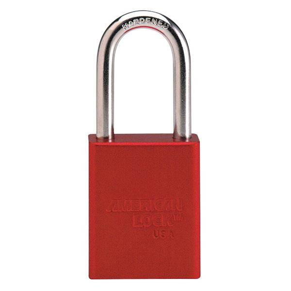 American Lock 1100 Series Anodized Aluminum Safety Padlock Red