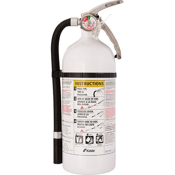 Kidde 4 lb ABC Mariner Extinguisher MAR210 w Metal Valve & Plastic Strap Bracket (Disposable)