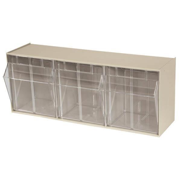Akro-Mils Tiltview Bins Cabinet System 3 Bin - Clear