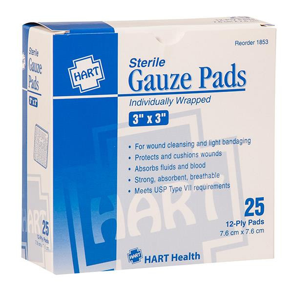 HART Health Gauze Pads 3" x 3" First Aid Supplies Hart Health