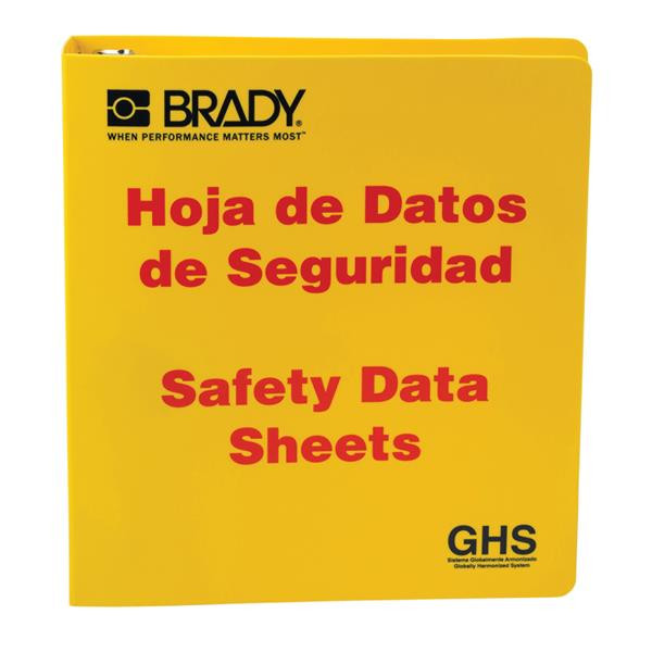 Brady GHS Standard SDS Binder Bilingual Red Yellow