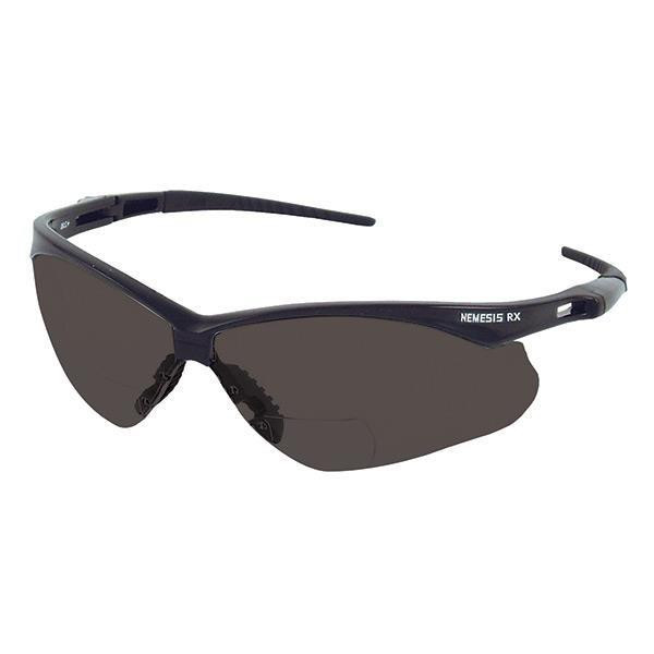 Black Frame Smoke Lens +2.0 Diopter Safety Eyewear