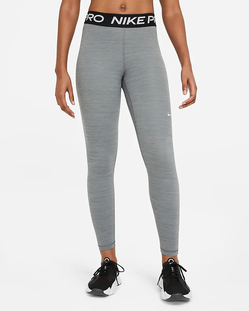 Nike 7/8 Mid-Rise Leggings Dk Grey Heather White Free