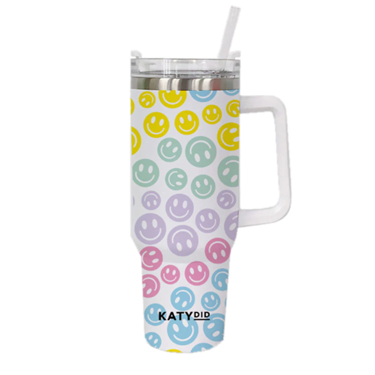 Stanley 40oz Tumbler Accessories Straw Cover Smiley Face Aesthetic