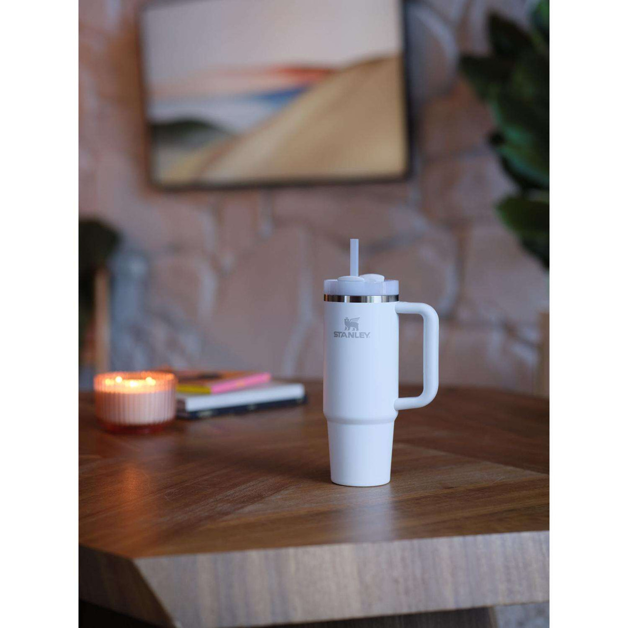 Stanley The Quencher H2.0 FlowState 30 oz White BPA Free Double-Wall Vacuum  Insulated Tumbler