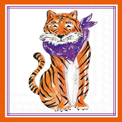 Boston International Sitting Tiger Cocktail Napkin - Thumbnail 4