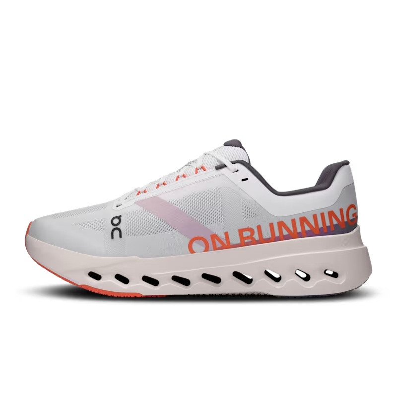 On Men\'s Cloudsurfer Next Running Shoes Color: White/Flame Men main image 3