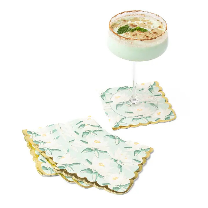 Magnolia Mint Paper Beverage Napkin