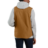 Carhartt Loose Fit Washed Duck Sherpa-Lined Mock-Neck Vest-Brown Carhartt Loose Fit Washed Duck Sherpa-Lined Mock-Neck Vest-Brown