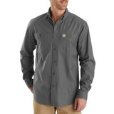 Carhartt Rugged Flex Rigby Long Sleeve Work Shirt - Gravel