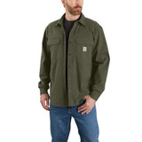 Carhartt Rugged Flex Relaxed Fit Canvas Fleece Lined Shirt Jac-Basil Carhartt Rugged Flex Relaxed Fit Canvas Fleece Lined Shirt Jac-Basil