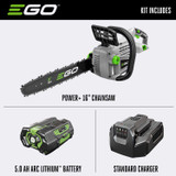 EGO Power+ CS1604 16 in. 56 V Battery Chainsaw Kit