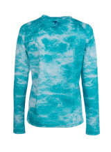 Bimini Bay Undertow Camo Women's Long Sleeve Shirt-Turquoise