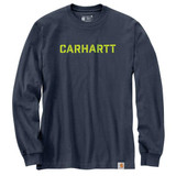 Carhartt Loose Fit Heavyweight Long-Sleeve Logo Graphic T-Shirt - Bluestone