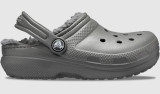 Crocs Kids' Classic Lined Clog - Slate Grey/Smoke